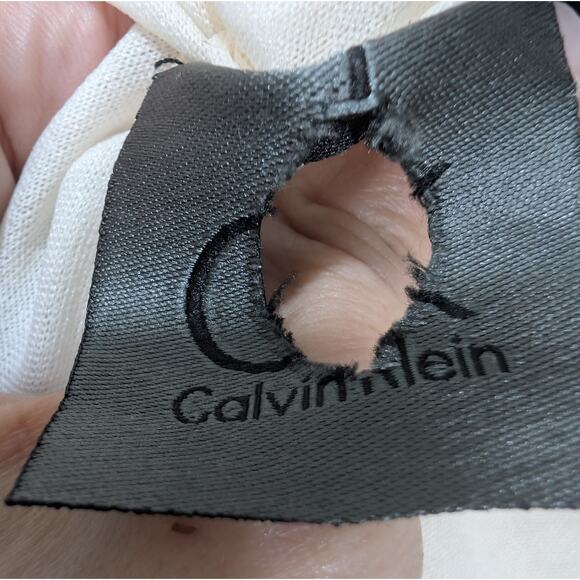 Calvin Klein 100% Silk Rosette Sheath Dress Size 6 Ivory With Pale Pink Rosettes - Picture 7 of 8